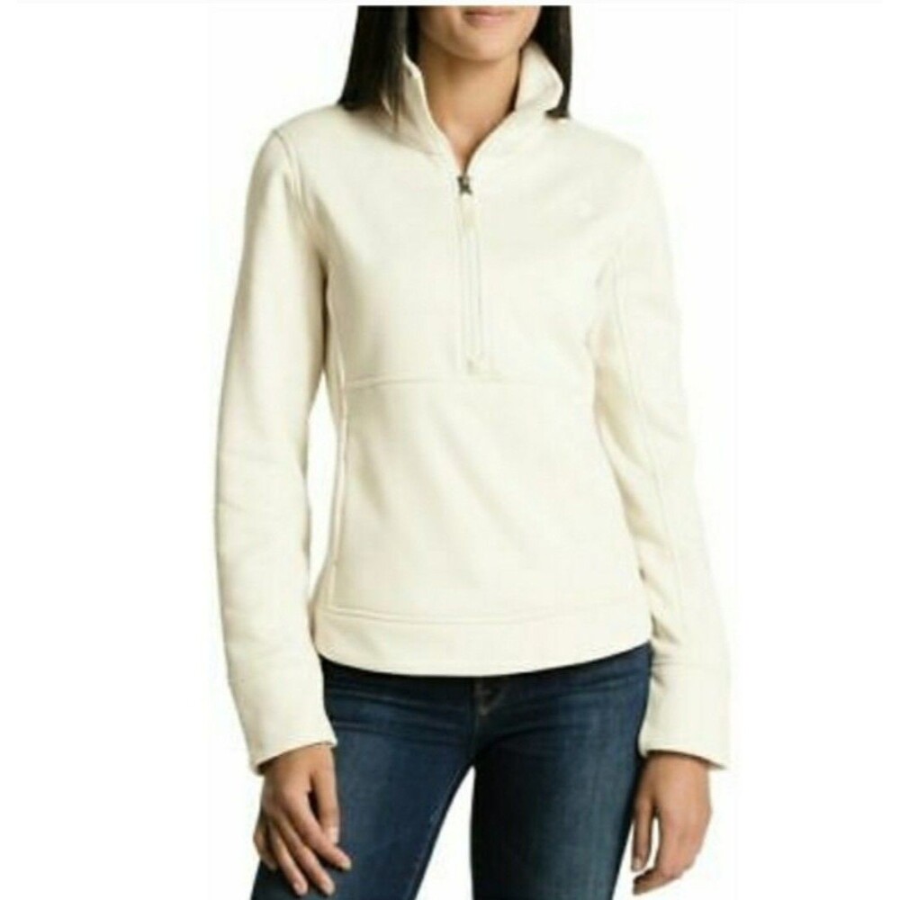 The North Face Size XL Pullover Sweatshirt Mattea 1/2 Zip Pockets Vintage White